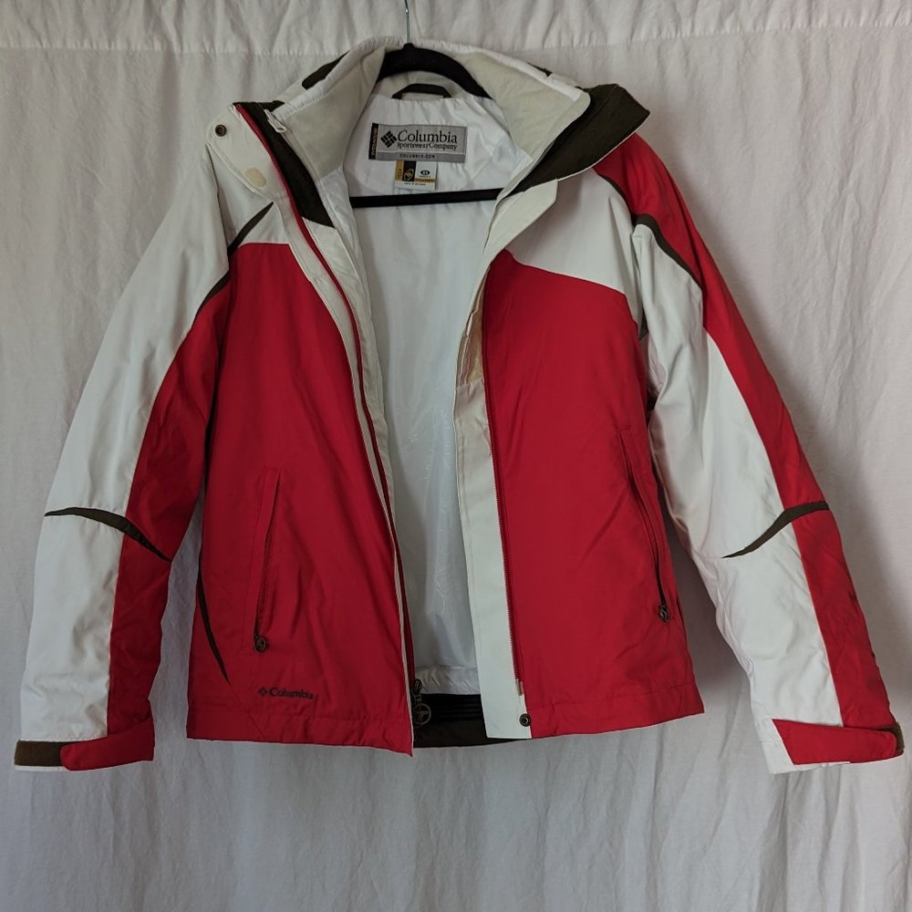 Columbia Interchange Red White Jacket Size Extra Small